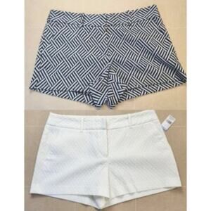 Metaphor Shorts Bundle size 10 Ivory Jacquard & Black White Herringbone NWT